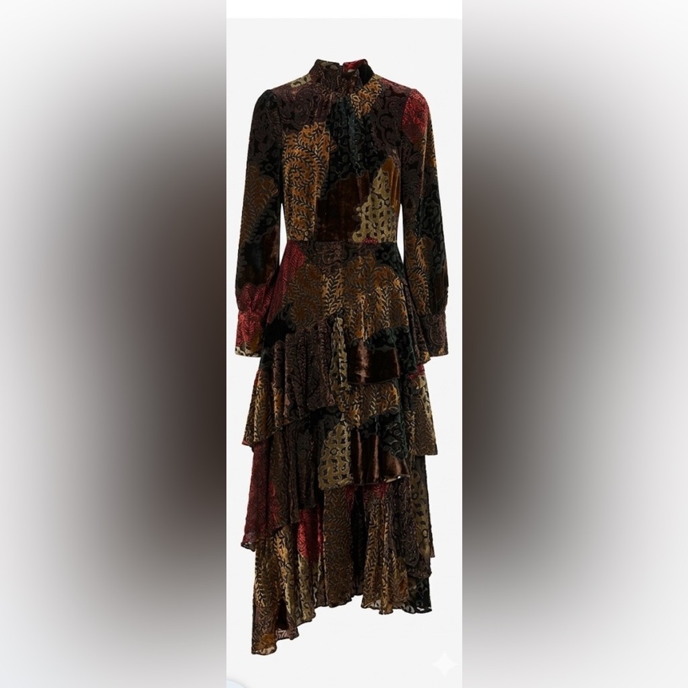 Legally Red Dress - multicolored high low velvet